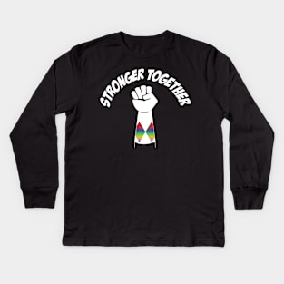 Rainbow Power Stronger Together Kids Long Sleeve T-Shirt